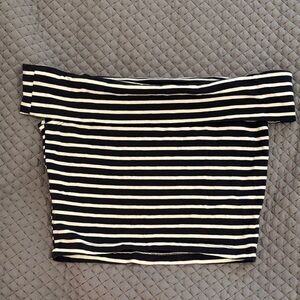 Wild Fable Navy and White Striped Top